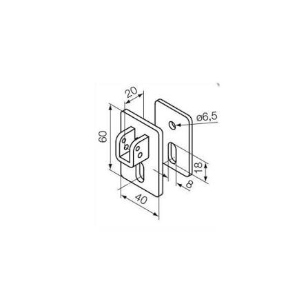 KIT Support avec Étrier, Arrondi P/Pivot Carré de 10mm, NICE - 525.10087