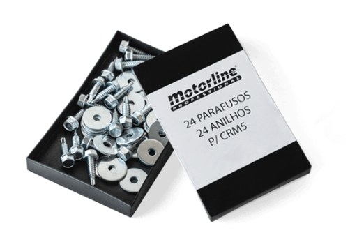 [1652] BOITE de 24 VIS + RONDELLES P/ 4m de CREMAILLERES, MTL - CRM5