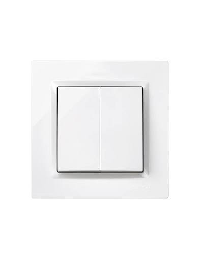 Interrupteur blanc, 2 boutons, Montée & Descente maintenues, SOLID - DC2602