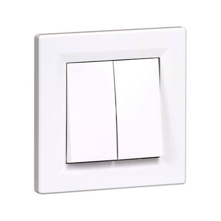Interrupteur blanc, 2 boutons, Montée/Descente, SOLID - DC2601