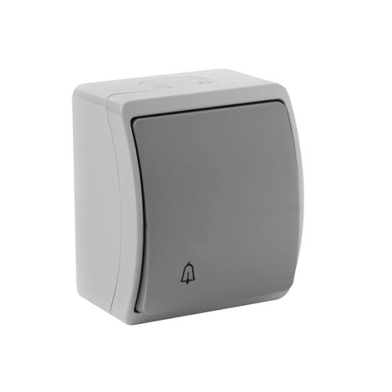 BOUTON SONNETTE EXTÉRIEUR GRIS 220V IP66 - MP14