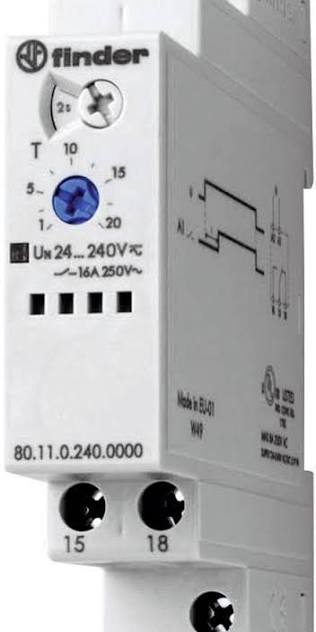 Relais Temporisé 24V, Modulaire, 16A, Type 80.11, FINDER - 80.11.0.240.0000