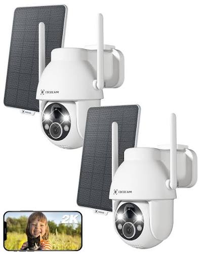 [12444] CAMERA SOLAIRE WIFI, 1x Objectif Rotatif, ( 2x UNITÉS ) - COCOCAM
