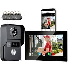[12647] VISIOPHONE 2 Fils+ Écran 7" + 5 Badges RFID, Via Tél, Appli TUYA - HONMIDATEK ALI