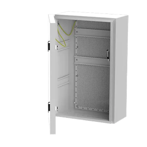 Coffret métal vide, IP66 grand modèle, avec RAIL DIN + grille perforée - SEWOSY COF-IPG1