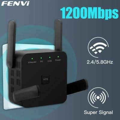AMPLI WIFI, Point d'Accès Dual Band 2,4 & 5 GHz, 1200Mbps, Noir - FENVI