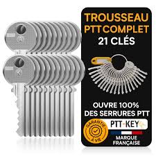 CLE PTT, Trousseau Pro Complet, 21 Clés, Serrures Boîtes aux Lettres & Halls d'Immeuble.