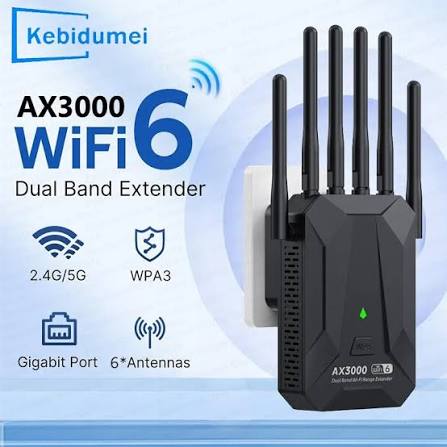 AMPLI WIFI 6, Point d'Accès Dual Band 2,4 & 5 GHz - Kebidumei AX3000