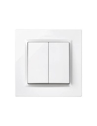 Interrupteur blanc, 2 boutons, Montée & Descente maintenues, SOLID - DC2602